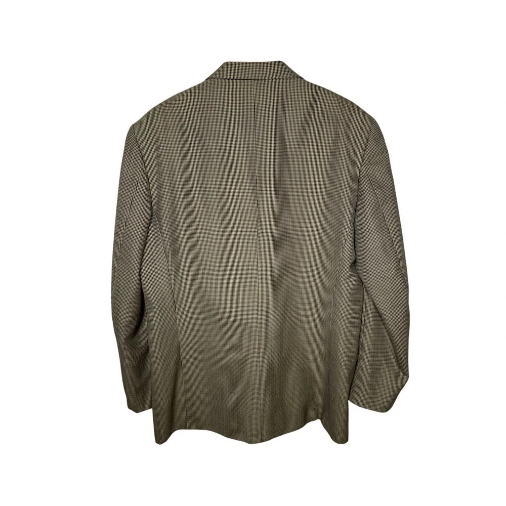 Huckberry Vintage 43R Luxury Wool Houndstooth Blazer $340 2 Button Jacket Brown